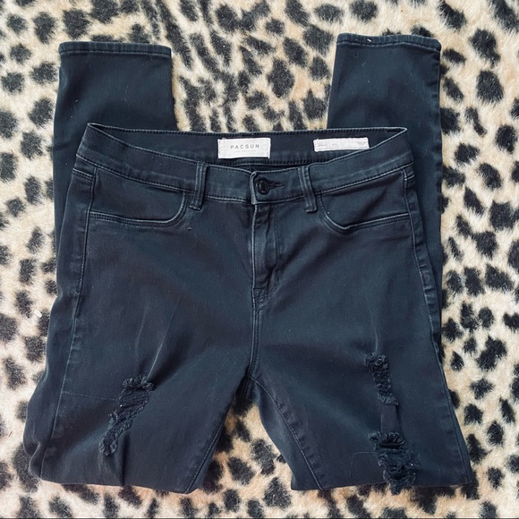 PacSun Denim - Pacsun black distressed jeggings